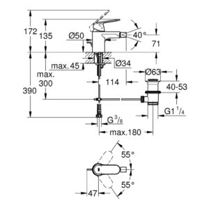 Смеситель для биде однорычажный Grohe Eurosmart Cosmopolitan 32839000 хром-фото2