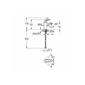 Смеситель для раковины GROHE Curve 32848000 хром-фото2