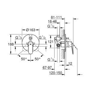 Смеситель для ванны однорычажный Grohe Eurosmart Cosmopolitan 32879000 хром-фото2