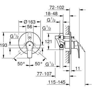 Смеситель однорычажный для ванны Grohe Eurosmart 33305003 хром-фото2