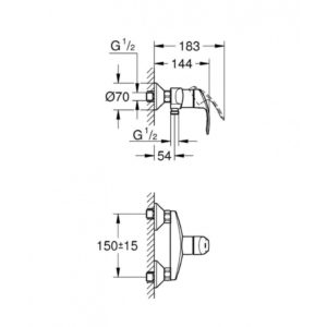 Смеситель для душа однорычажный Grohe Eurosmart New 33555002 хром-фото2