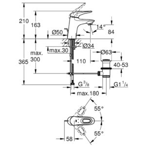 Смеситель для раковины однорычажный Grohe Eurostyle New 33558003 хром-фото2
