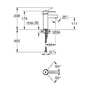 Смеситель для раковины Grohe Essence New 34294001 хром-фото2