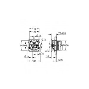 Встраиваемая часть термостатического смесителя GROHE Rapido SmartBox 35600000-фото2