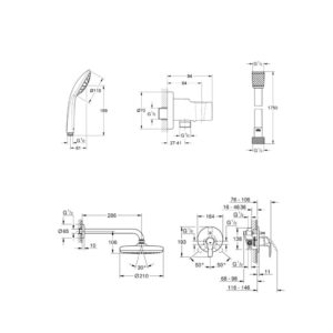 Душевой комплект Grohe Eurosmart со смесителем 124440 хром-фото2