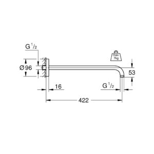 Душевой кронштейн Grohe Rainshower 26146000 хром-фото3