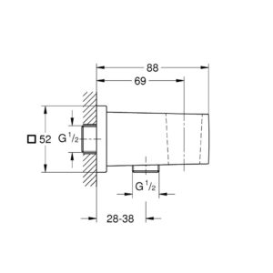 Подключение для душевого шланга Grohe Euphoria Cube 26370000 хром-фото2