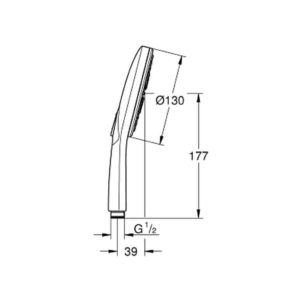 Ручной душ GROHE Rainshower 130 SmartActive 26544LS0 белая луна-фото2