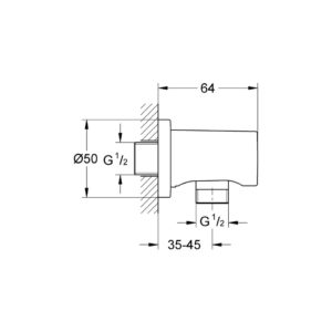 Подключение для душевого шланга Grohe Rainshower DN 15 27057000 хром-фото2