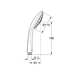 Ручной душ Massage 1/2 Grohe Euphoria 27239001 хром-фото2