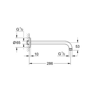 Душевой кронштейн модерн Grohe Rainshower 28576000 хром-фото2