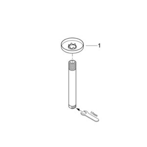 Потолочный душевой кронштейн GROHE Rainshower neutral 28724000 хром-фото2