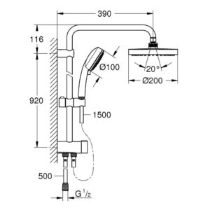 Душевая система Grohe New Tempesta Cosmopolitan 26453001 хром-фото2