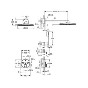 Душевая система Grohe Grohtherm с верхним душем Rainshower SmartActive 310 34705000 хром-фото2