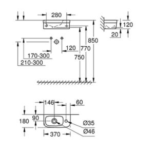 Раковина компактная Grohe Euro Ceramic 39327000 цвет белый 180*370-фото2