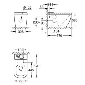 Чаша унитаза Grohe Euro Ceramic 39338000 цвет белый смыв торнадо-фото2