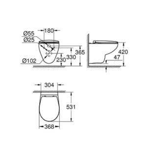 Унитаз подвесной Grohe Bau 39351000 цвет белый-фото2