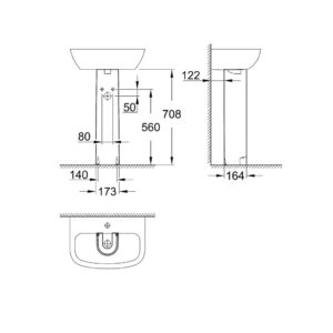 Пьедестал под раковину Grohe Bau Ceramic 39425000 цвет белый-фото2