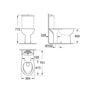 Унитаз напольный безободковый Grohe Bau Ceramic 39429000 цвет белый смыв торнадо-фото2