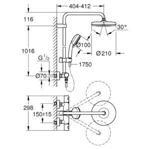 Душевая система с термостатом Grohe Tempesta Cosmopolitan New 27922001 хром-фото2