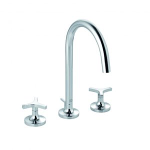 Смеситель KLUDI NOVA FONTE Déco 201430539 для раковины на три отверстия двухвентильный хром-фото1