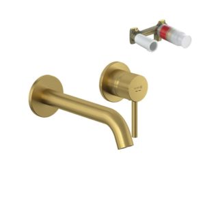 Смеситель KLUDI BOZZ SET 38245N076S для раковины встраиваемый комплект золото браш-фото1