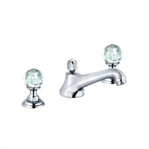 Смеситель KLUDI ADLON 5104605G5 для раковины на три отверстия двухвентильный ручки «Swarovski®» хром-фото1