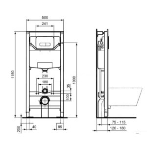 Инсталляция для унитазов Ideal Standard R0308A6 Prosys с кнопкой смыва черный матовый-фото2