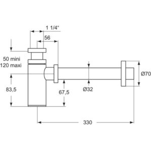Сифон для раковины 1 1/4 Ideal Standard T4441A5 цвет хром-фото2