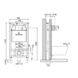 Инсталляция для унитаза OLI74 Plus Sanitarblock Happy Air 600859-фото2
