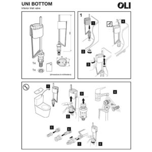 Клапан наполнительный UNI BOTTOM нижняя подводка 1/2 пластик OLI 171011-фото2