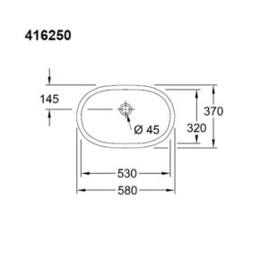 Раковина встраиваемая снизу Villeroy & Boch O.NOVO 41625001 цвет белый 530х320-фото2