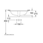 Раковина встраиваемая снизу Villeroy & Boch O.NOVO 41626001 цвет белый 600х350-фото3
