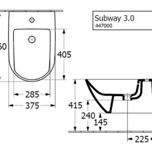 Биде подвесное Villeroy & Boch SUBWAY 44700001 цвет белый-фото2