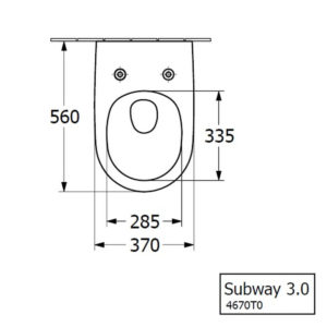 Подвесной унитаз Villeroy & Boch SUBWAY 4670TS01 смыв TwistFlush цвет белый с сиденьем-фото2