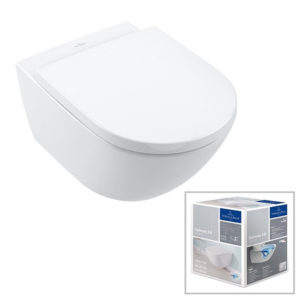 Подвесной унитаз Villeroy & Boch SUBWAY 4670TSR1 смыв TwistFlush цвет белый CeramicPlus с сиденьем-фото1