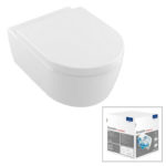 Подвесной унитаз Villeroy & Boch AVENTO 5656HR01 безободковый цвет белый с сиденьем-фото1