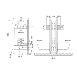 Инсталляция самонесущая для подвесного унитаза OLI74 600859-фото2