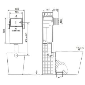 Бачок скрытого монтажа OLI Quadra Plus Механика 720002-фото2