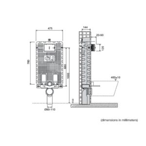 Бачок скрытого монтажа OLI120 Plus Block AC 878623-фото2