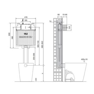 Бачок скрытого монтажа OLI74 Plus Hydroboost 878838-фото2