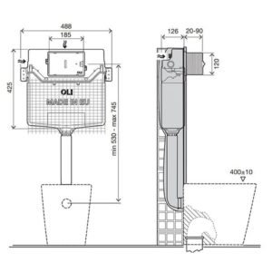 Бачок скрытого монтажа OLI120 Plus Hydroboost 878843-фото2