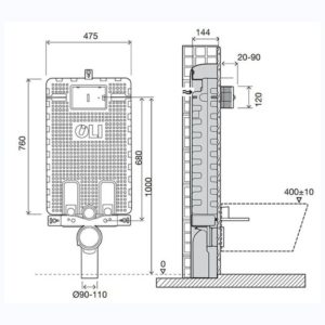 Бачок скрытого монтажа OLI120 Plus Block Hydroboost 878845-фото2