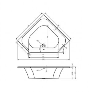 Акриловая ванна угловая 145x145 RIHO AUSTIN B005001005-фото3
