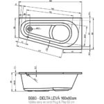Ванна акриловая с панелью ассиметричная 160x80 RIHO DELTA 160 plug&play B069007005-фото4