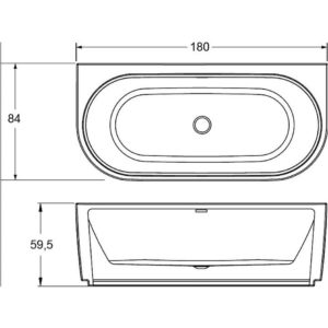 Акриловая ванна пристенная 180x84 RIHO DESIRE BACK2WALL B089001005-фото3