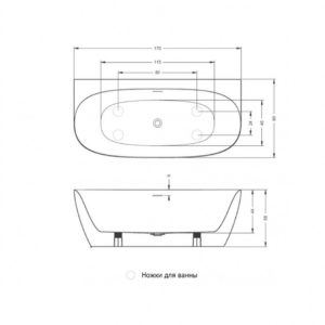 Акриловая ванна пристенная 170x80 RIHO OMEGA B094004005-фото3