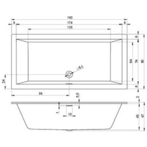 Акриловая ванна прямоугольная 190x90 RIHO RETHINK CUBIC B109001005-фото3
