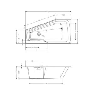 Акриловая ванна ассиметричная 170x90 RIHO RETHINK SPACE B113001005-фото3