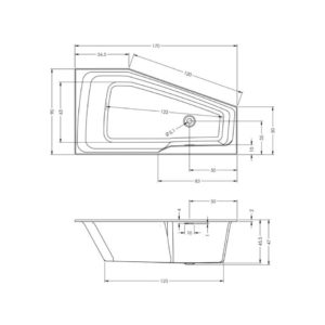 Акриловая ванна ассиметричная 170x90 RIHO RETHINK SPACE B114001005-фото3